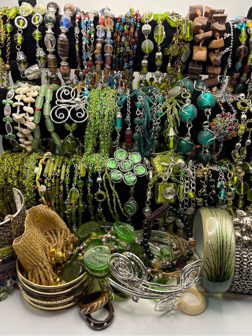 Women’s 57 Piece Lot Bohemian Jewelry Necklaces Bracelets Cuffs Rings